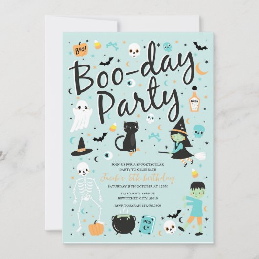 Halloween BOO-DAY Party uitnodiging (Voorkant)