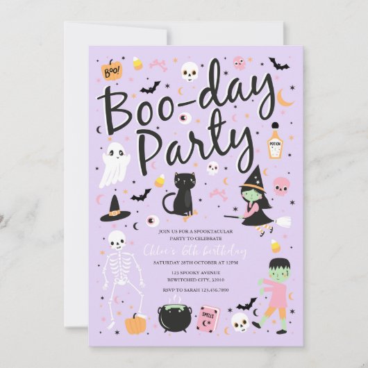 Halloween BOO-DAY Party uitnodiging (Voorkant)