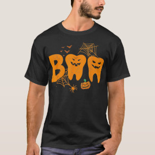 Halloween Boo Dentist Pumpkin Costume Dental Assis T-shirt