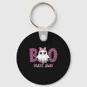 Halloween Boo E Away Breast Cancer Awareness Cute Sleutelhanger (Voorkant)