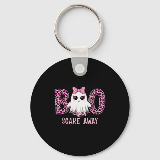 Halloween Boo E Away Breast Cancer Awareness Cute  Sleutelhanger (Voorkant)