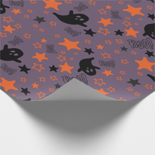 Halloween Boo en Ghosts Naadloos inpakpapier (Hoek)