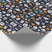 HALLOWEEN BOO EN POMPOEN NAADLOOS PATROON CADEAUPAPIER (Hoek)