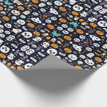 HALLOWEEN BOO EN POMPOEN NAADLOOS PATROON
