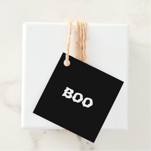 Halloween Boo en zwart-wit spookblanco Bedankjes Labels (In situ)