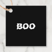 Halloween Boo en zwart-wit spookblanco Bedankjes Labels (Voorkant)