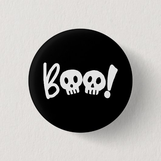 Halloween Boo Eng Ronde Button 3,2 Cm (Voorkant)