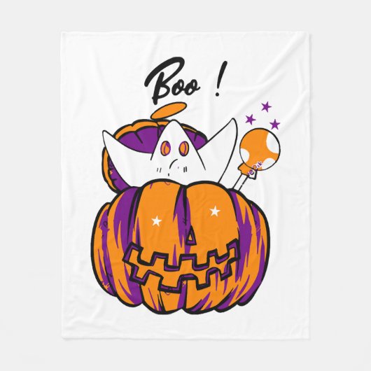 Halloween Boo Fleece Deken (Voorkant)