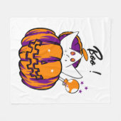 Halloween Boo Fleece Deken (Voorkant (Horizontaal))
