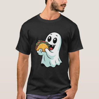 Halloween Boo Geest Eet Tacos Kinderen Jongens Gra T-shirt