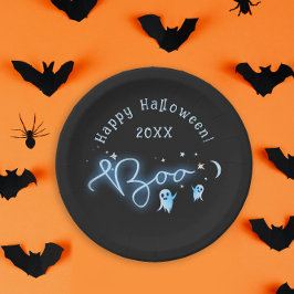 Halloween Boo Geest Nacht Griezelfeest Papieren Bordje