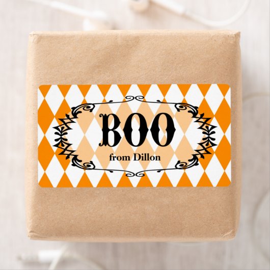 Halloween Boo Gepersonaliseerde Treat Bag Label (Insitu)