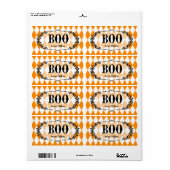 Halloween Boo Gepersonaliseerde Treat Bag Label (Full Sheet)