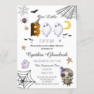 Halloween Boo Ghost Baby shower Kaart