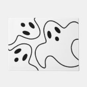 Halloween Boo Ghost Black en White Deurmat (Voorkant)