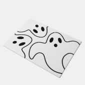 Halloween Boo Ghost Black en White Deurmat (Schuin)