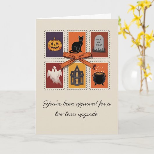  Halloween Boo Ghost Gevouwen Kaart (Gele Bloem)