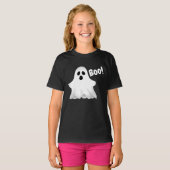 Halloween Boo Ghost Girl's T-Shirt (Voorkant volledig)