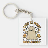 Halloween Boo Ghost Kostuum Dit is een of ander bo Sleutelhanger (voorkant)