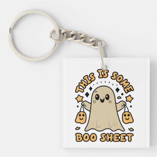 Halloween Boo Ghost Kostuum Dit is een of ander bo Sleutelhanger (voorkant)