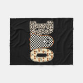 Halloween Boo Ghost Leopard Cherries Geruite Sok Fleece Deken (Voorkant (Horizontaal))