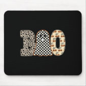 Halloween Boo Ghost Leopard Cherries Geruite Sok Muismat (Voorkant)