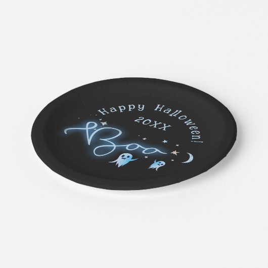 Halloween Boo Ghost Night Haunted Party Papieren Bordje (Gekanteld)