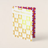 Halloween Boo Ghost Paars en Oranje Squares Folie Kaarten (Voorkant)