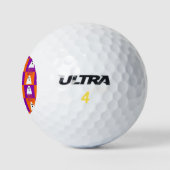 Halloween Boo Ghost Paars en Oranje Squares Golfballen (Logo)