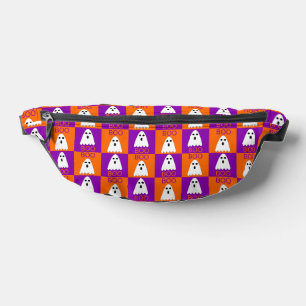 Halloween Boo Ghost Paars en Oranje Squares Heuptasje