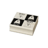Halloween Boo Ghost Paars en Oranje Squares Rubberstempel (Stempel)