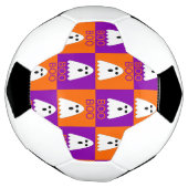 Halloween Boo Ghost Paars en Oranje Squares Voetbal (Gedraaid)