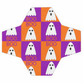 Halloween Boo Ghost Paars en Oranje Squares Voetbal (Enkel)