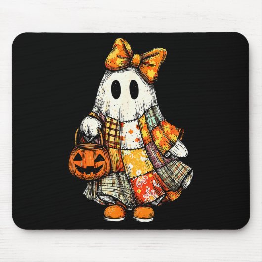 Halloween Boo Ghost Patchwork Quilter Quilting Sew Muismat (Voorkant)