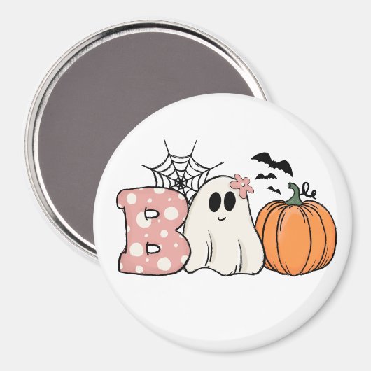 Halloween Boo Ghost Pumpkin Bats Cobweb Magneet (Voorkant / Achterkant)