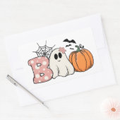 Halloween Boo Ghost Pumpkin Bats Cobweb Rechthoekige Sticker (Envelop)