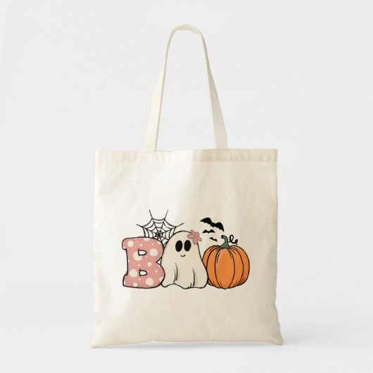 Halloween Boo Ghost Pumpkin Bats Cobweb Tote Bag (Voorkant)