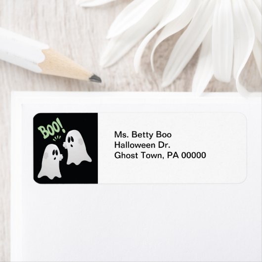 Halloween Boo. Ghost Return Address Labels (Insitu)