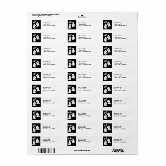 Halloween Boo. Ghost Return Address Labels (Full Sheet)