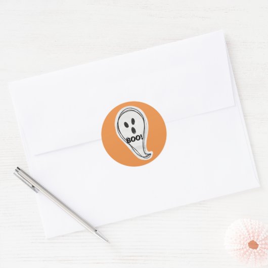Halloween Boo Ghost Ronde Sticker (Envelop)