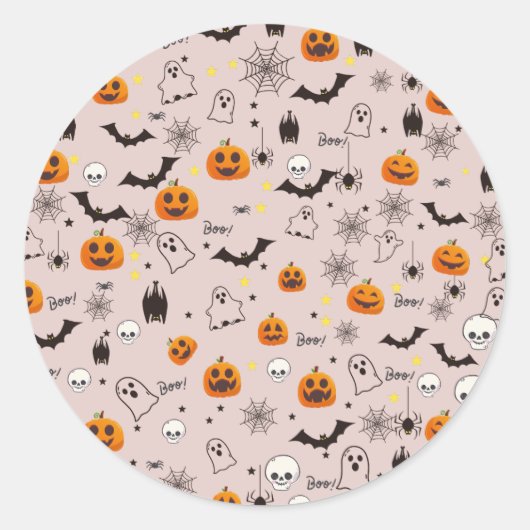 Halloween Boo Ghost Schattige Ronde Sticker (Voorkant)
