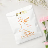 Halloween boo ghost sinaasappel wit aangepaste tra bedankzakje (Gezegeld)