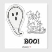 Halloween Boo Ghost Sticker (Vel)