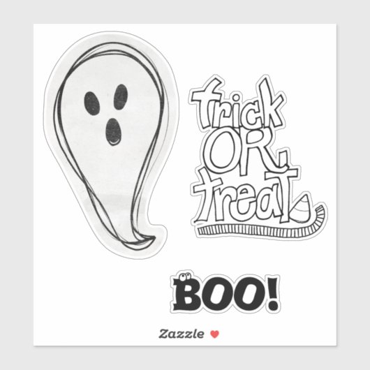 Halloween Boo Ghost Sticker (Vel)