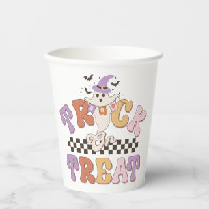 Halloween Boo Ghost Trick or treat Bag met naam Papieren Bekers
