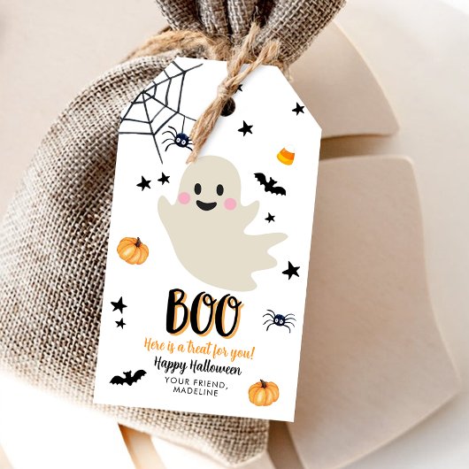 Halloween Boo Ghost Trick or treat Verjaardag Cadeaulabel