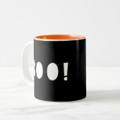 Halloween Boo Ghosted Spooky Oranje Black Tweekleurige Koffiemok (Voorkant links)