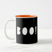 Halloween Boo Ghosted Spooky Oranje Black Tweekleurige Koffiemok (Links)