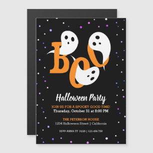 Halloween Boo Ghosts Confetti Invitation Magnet Magnetische Uitnodiging