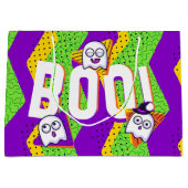 Halloween BOO Ghosts Green Party Bag Groot Cadeauzakje (Voorkant)